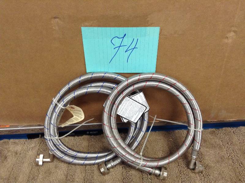 lot 74 image: Stainless Steel High Efficiency Washing Machine Hoses