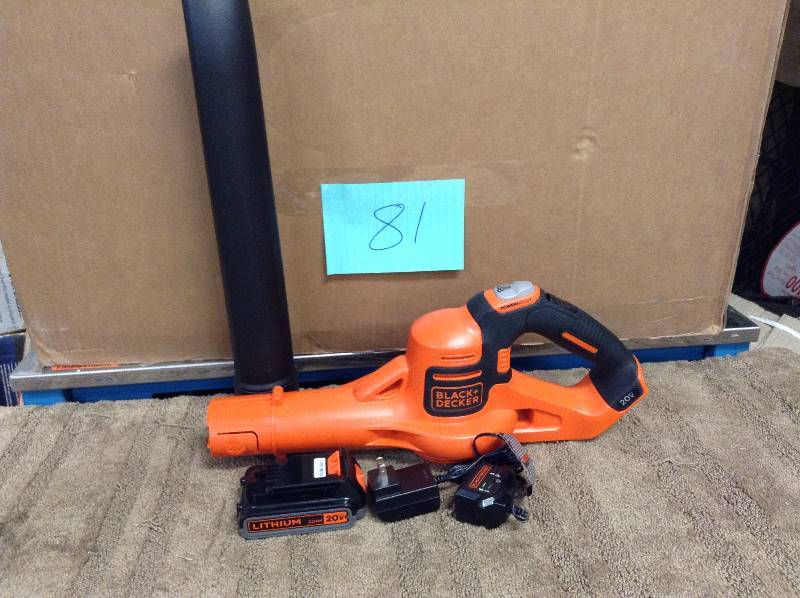 lot 81 image: Black & Decker LSW321 20 Volt Lithium Cordless Sweeper never used