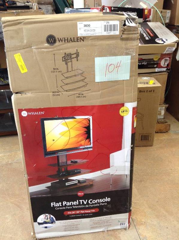 lot 104 image: Whalen Flat Panel TV fits 26 - 50 TV weight capacity 135 Lbs