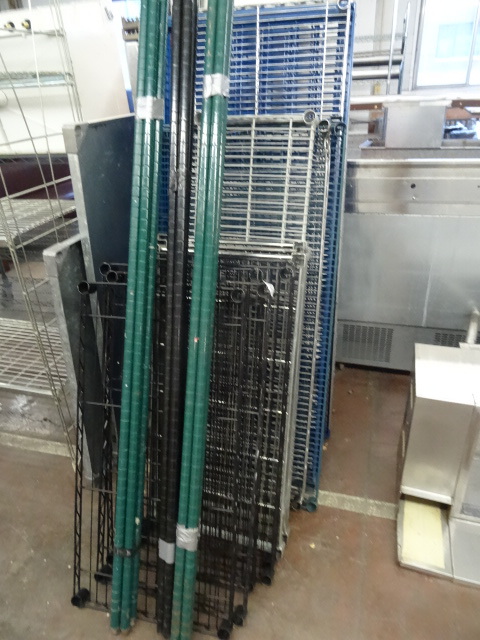 lot 22 image: Variety of wire rack shelving. 3 se...