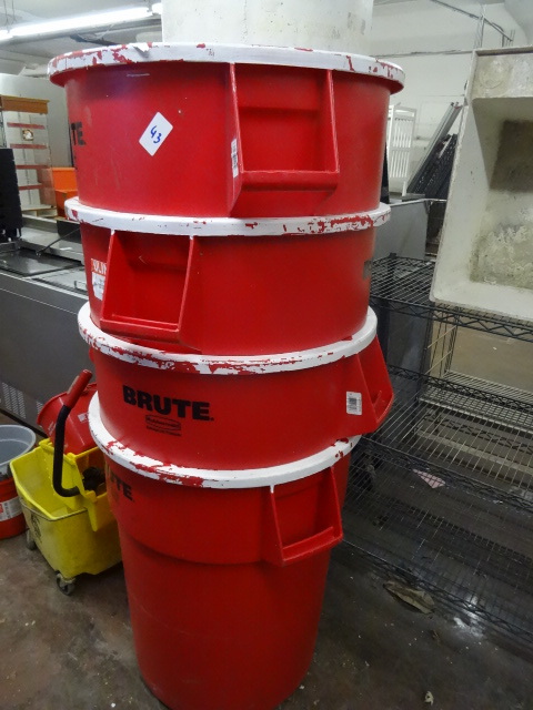 lot 43 image: 55 gal Brute garbage cans. Qty 4...