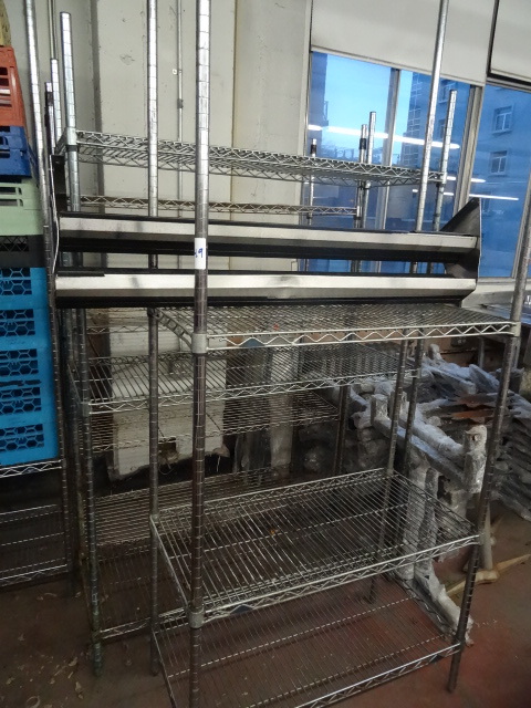 lot 49 image: 3 wire racks. 2 are NSF. 2 tier bot...