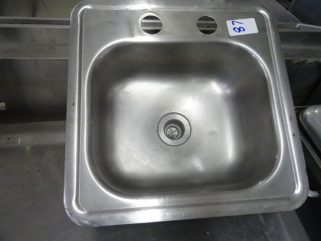 lot 87 image: Drop in stainless sink. 15 x 15...