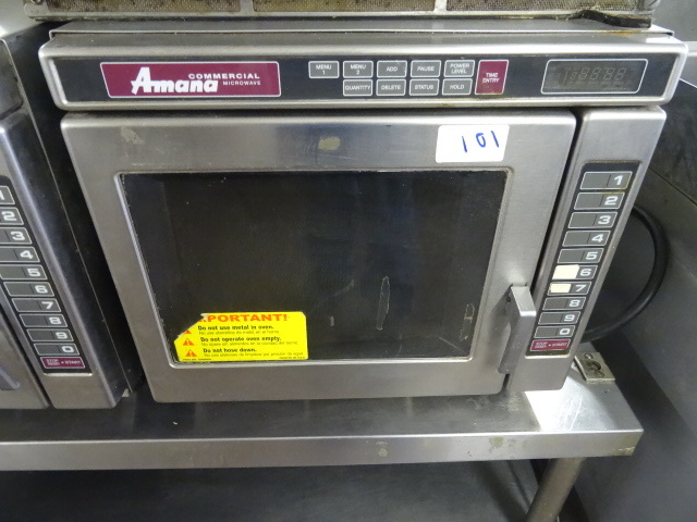 lot 101 image: Amana commercial microwave. Model K...