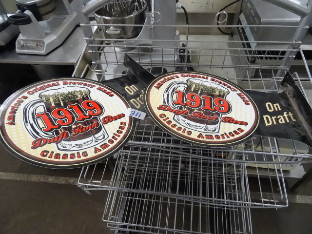 lot 118 image: 2 wall mount 1919 root beer metal s...