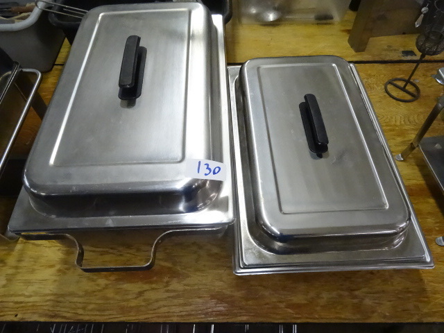 lot 130 image: 2 chaffingpans. One without a stand...
