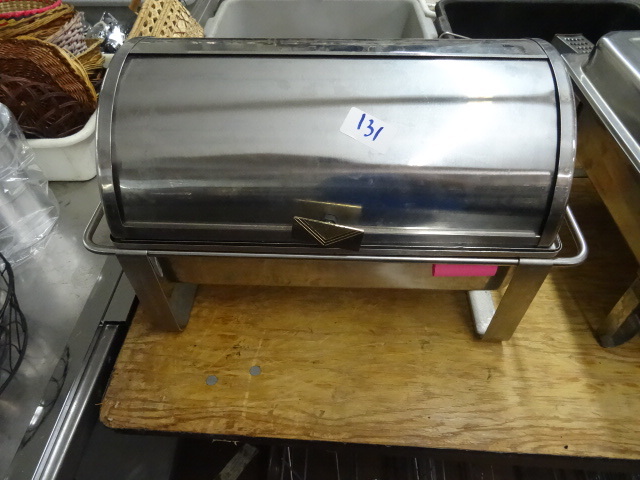 lot 131 image: Roll top cover chaffing pan...