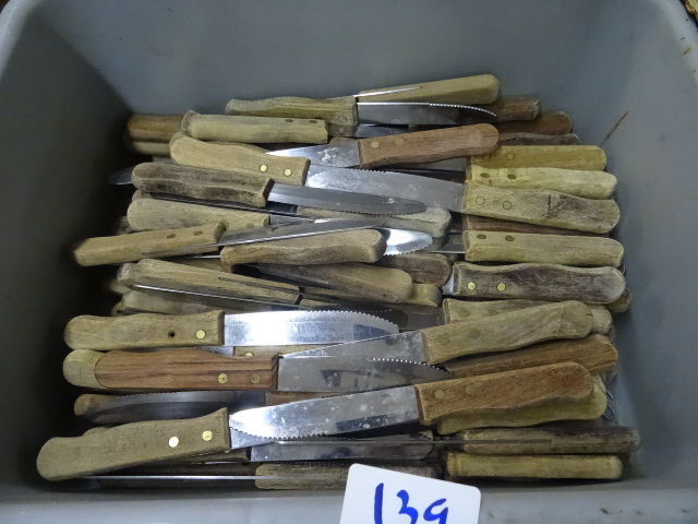 lot 139 image: Bin of misc steak knives...