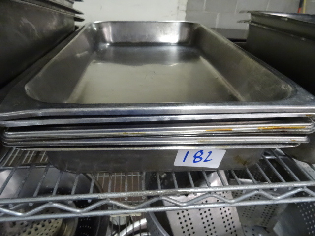 lot 182 image: 6 full sized shallow pans. ...