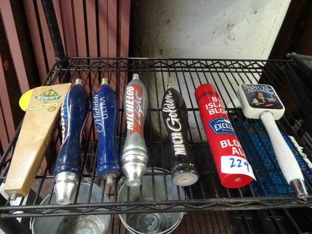 lot 229 image: Misc bar tap handles...
