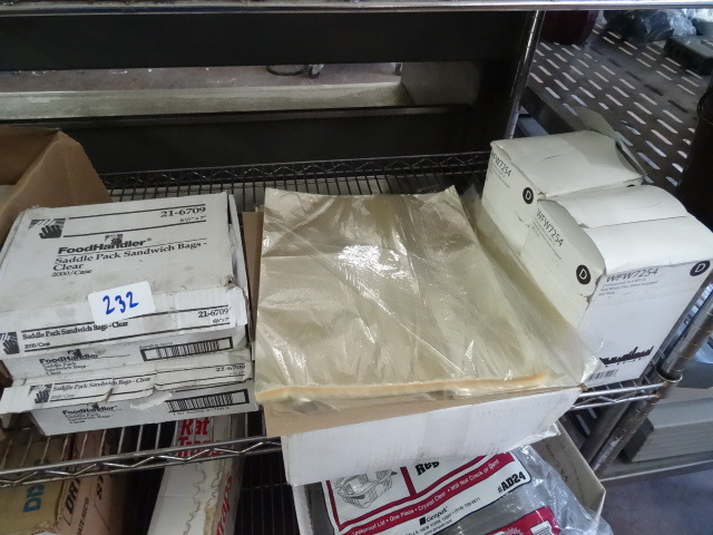 lot 232 image: Shelf of wax tray liners. Sandwich ...