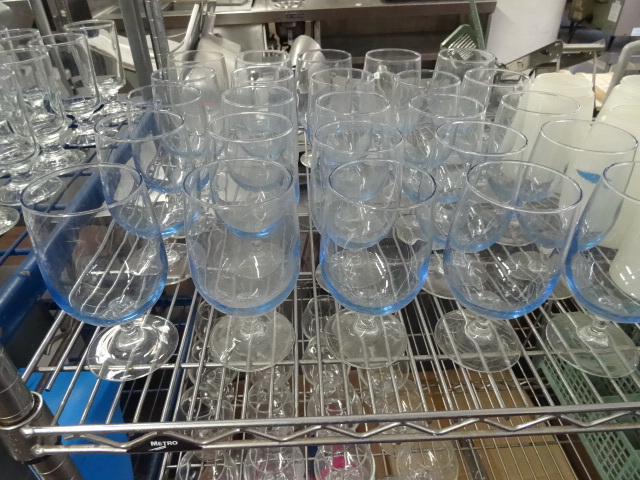 lot 240 image: Wine glasses. Plastic containers...