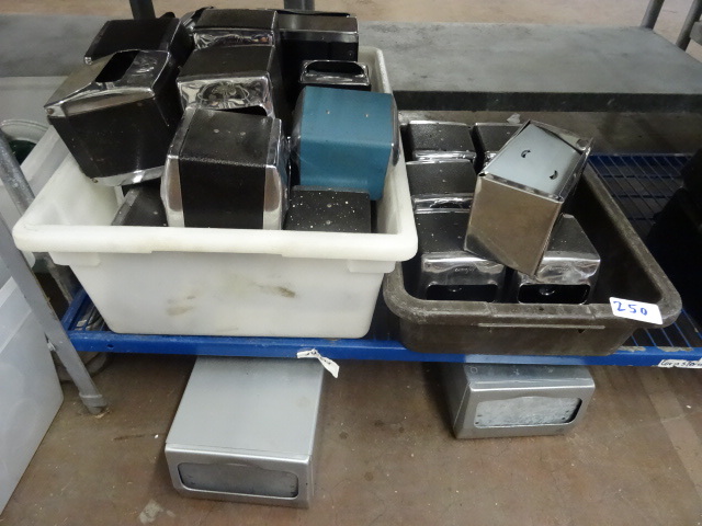 lot 250 image: Misc table top napkin dispensers...