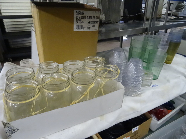 lot 254 image: Glasses, cups and caning jars....