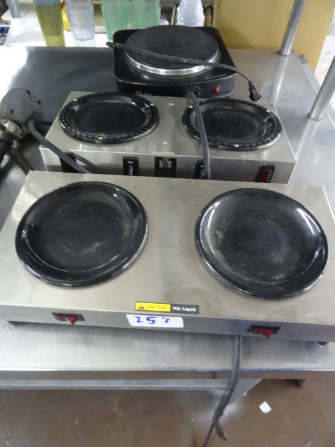 lot 257 image: 3 coffee pot warmers...