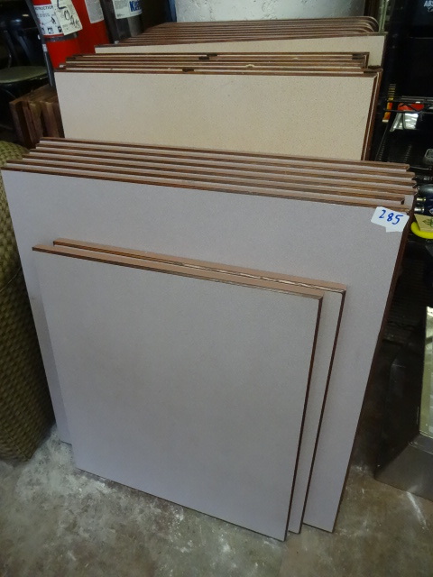 lot 285 image: 24 table tops with bases. Not all b...