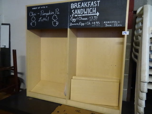 lot 296 image: Laminate shelf unit. 48 x 12 x 48...