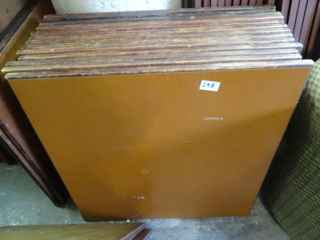 lot 298 image: 13 wood edged restaurant tables. 36...