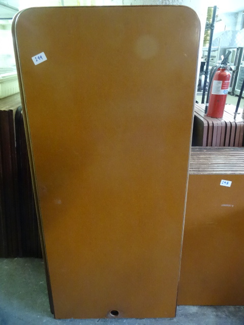 lot 299 image: 6 wood edged restaurant tables. 30 ...
