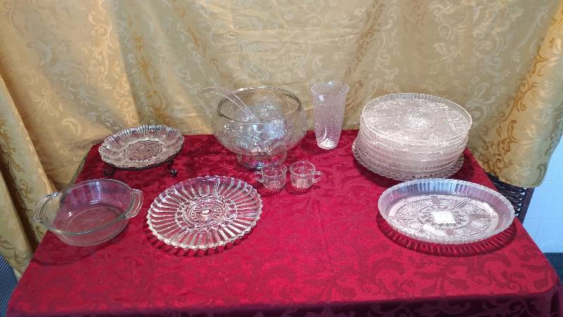 lot 179 image: Punch Bowl, Glass Serve Ware and More
