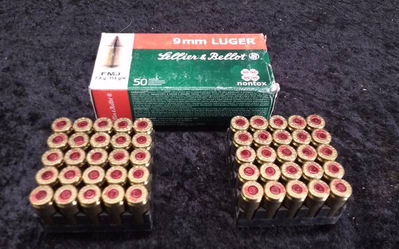 Ammo - 9mm Luger , 50ct, FMJ, 115g