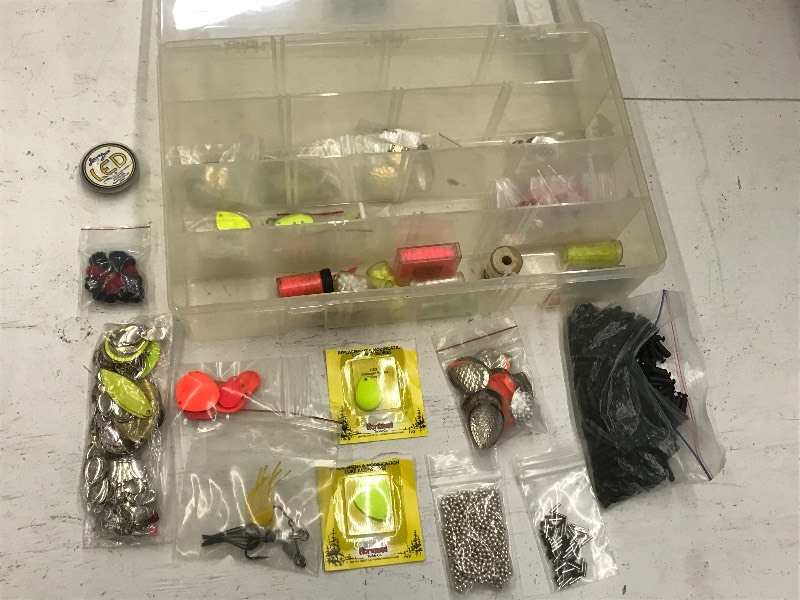 lot 55 image: Plastic Tackle Box Full Of Assorted...