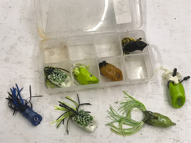 lot 59 image: 8-Pack Of Floating Frog Lures With ...