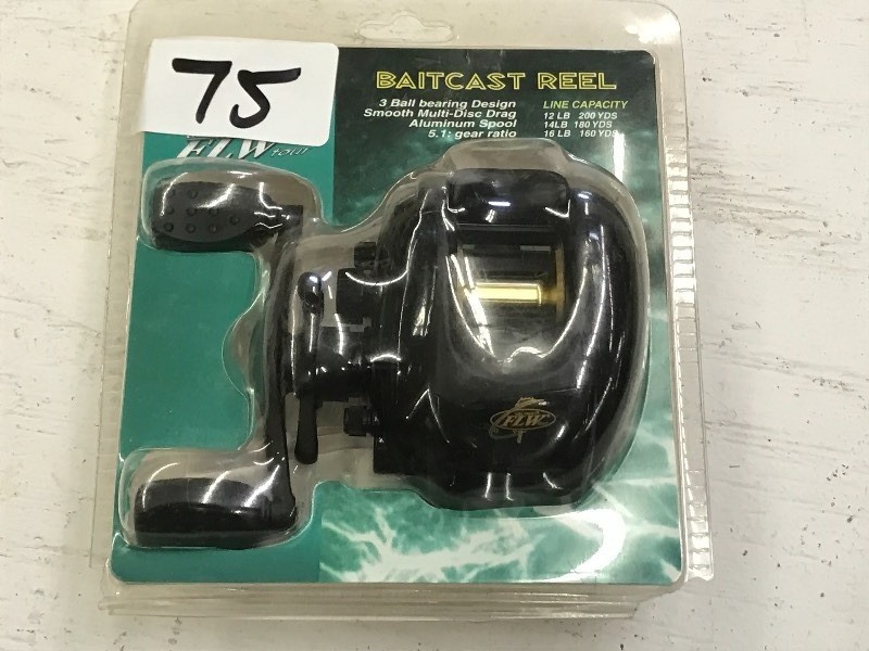 lot 75 image: Unused FLW Casting Reel ...