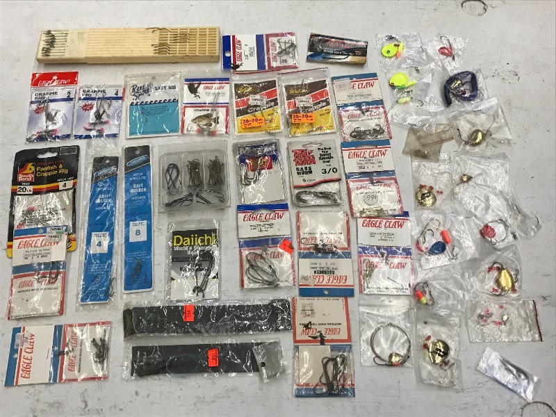 lot 84 image: Flat Of Assorted Hooks, Snells, Ri...