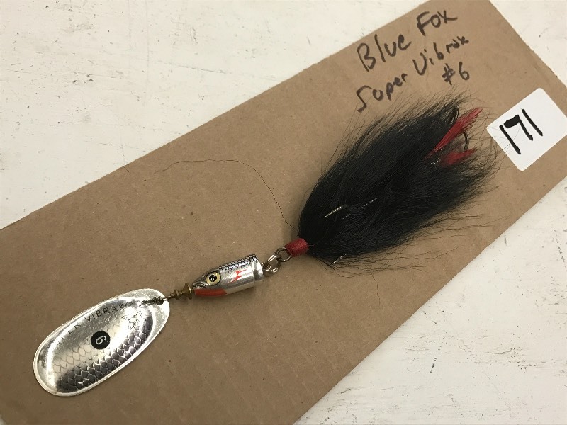 lot 171 image: (1) Blue Fox #6 Super Vibrax Muskie...