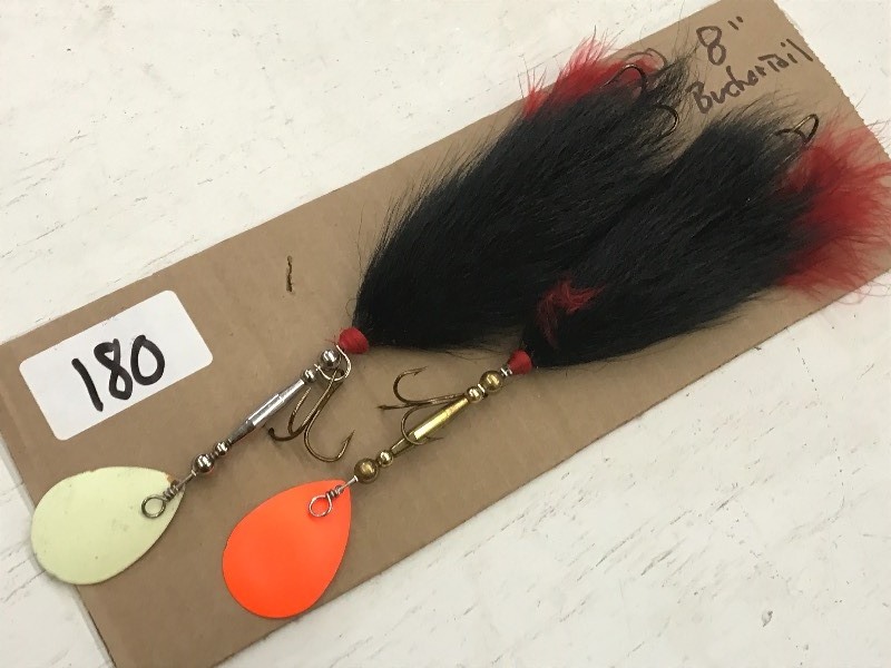 lot 180 image: (2) 8 Buchertail Muskie Lures ...