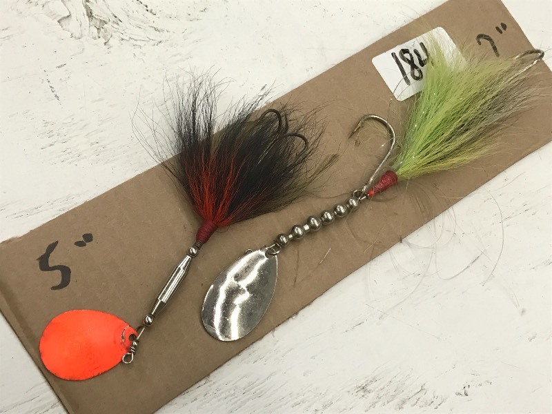 lot 184 image: (1) 7 & (1) 5 Spinner Muskie Lure...