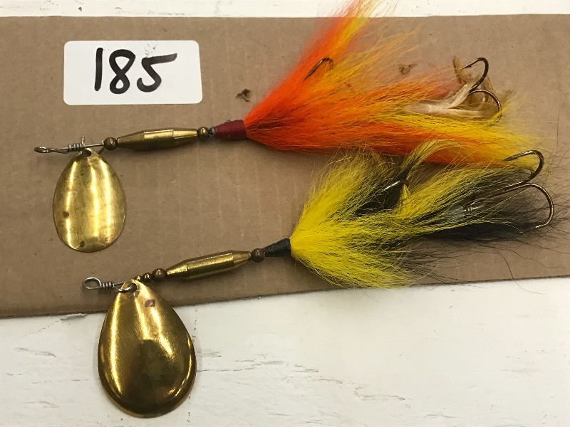 lot 185 image: (2) 7 Spinner Muskie Lures ...