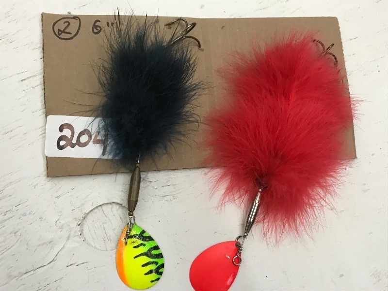 lot 204 image: (2) 6 Spinner Muskie Lures ...