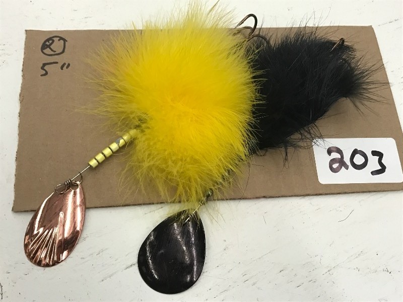 lot 203 image: (2) 5 Spinner Muskie Lures ...
