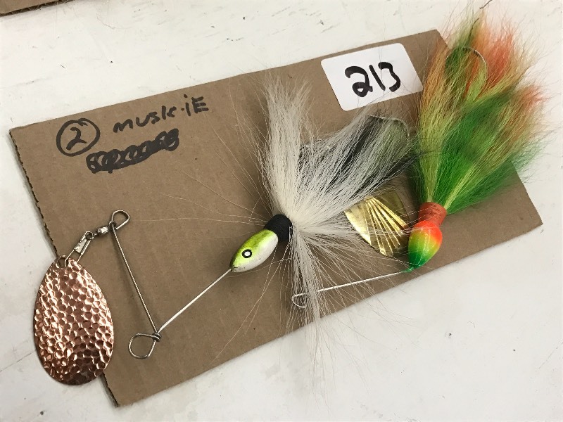 lot 213 image: (2) 5 Spinner Muskie Lures ...