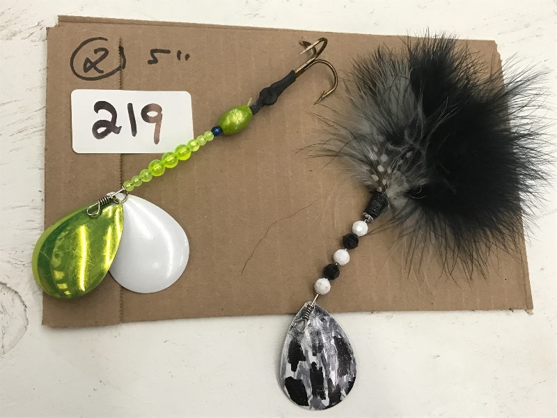 lot 219 image: (2) 5 Spinner Muskie Lures ...