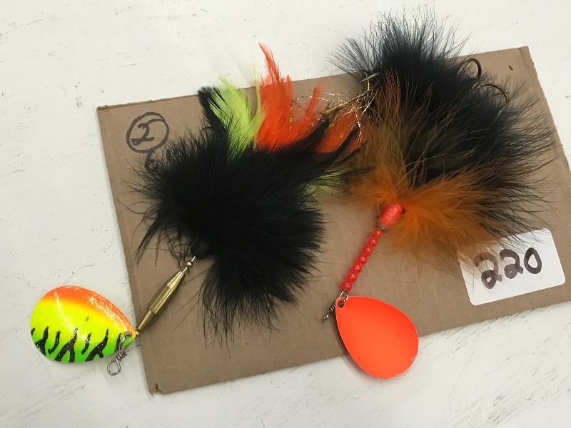 lot 220 image: (2) 6 Spinner Muskie Lures ...