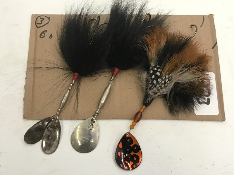 lot 223 image: (3) 6 Spinner Muskie Lures ...