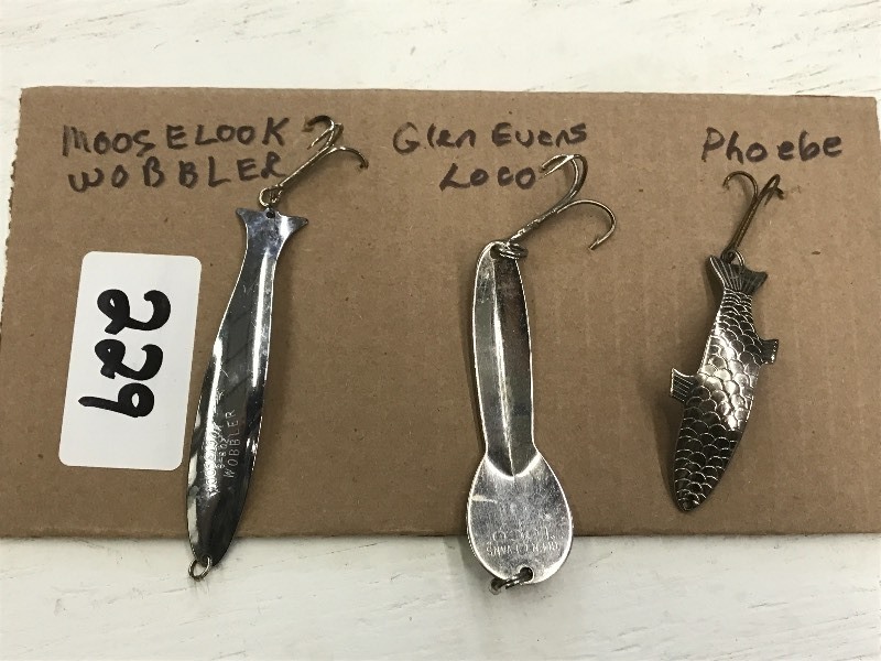 lot 229 image: (3) Vintage Spoon Lures ...