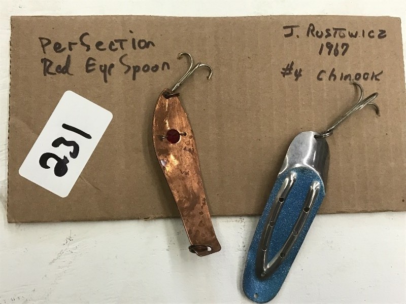 lot 231 image: (2) Vintage Spoon Lures ...