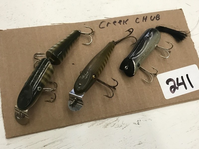 lot 241 image: (3) Creek Chub Lures ...