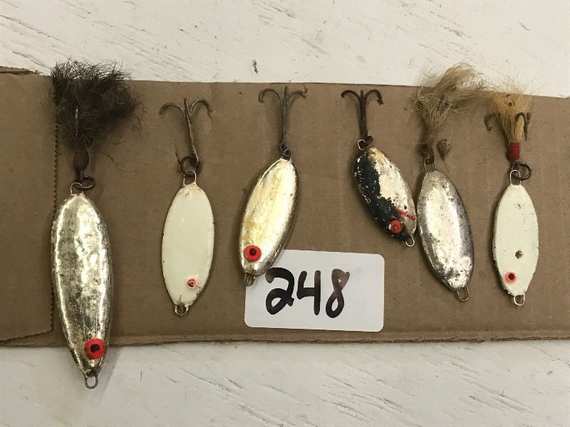 lot 248 image: (6) Assorted Spoon Lures ...