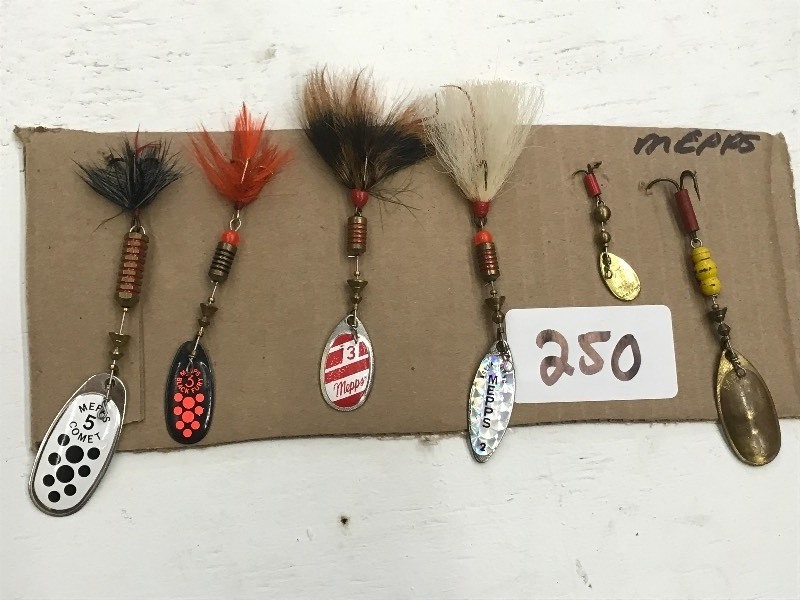 lot 250 image: (6) Assorted Mepps Spinner Lures ...