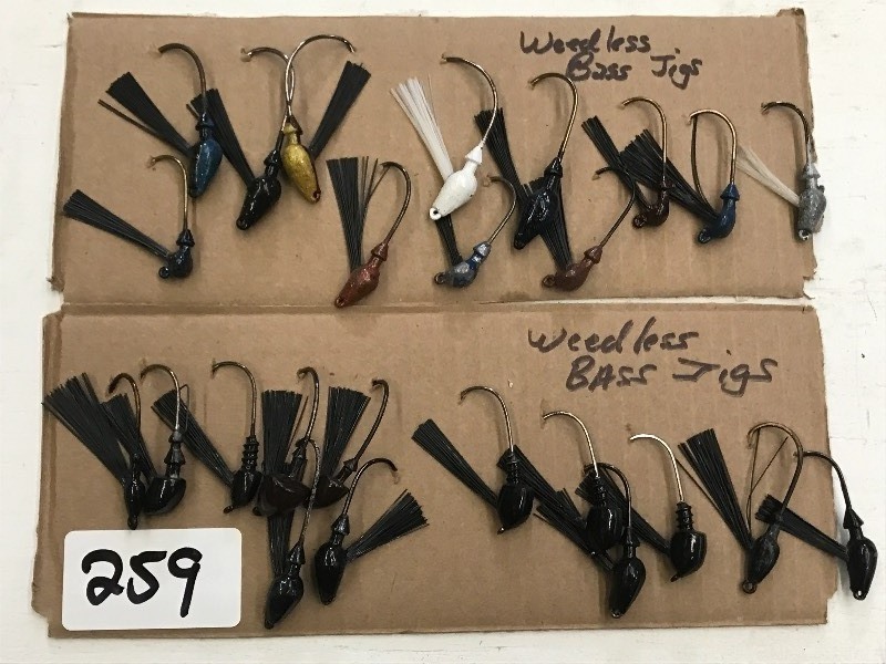 lot 259 image: (24) Assorted Weedless Bass Jigs ...