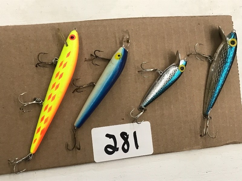 lot 281 image: (4) Assorted Crankbait Lures ...