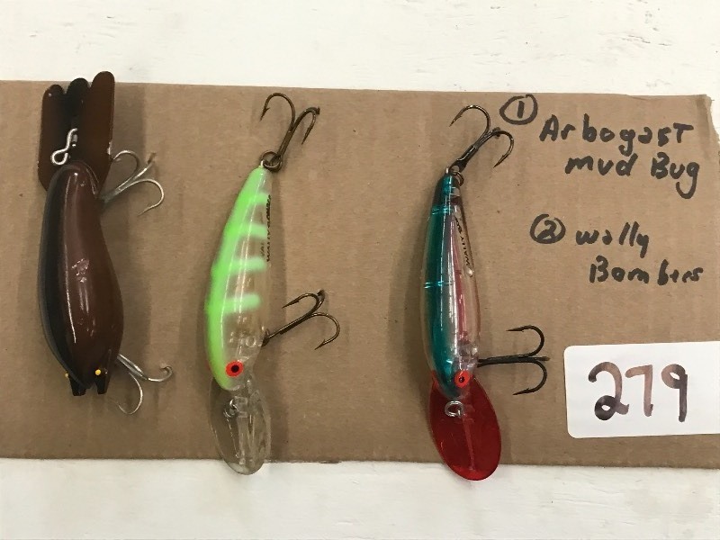 lot 279 image: (2) Wally Bombers & (1) Mud Bug Lur...