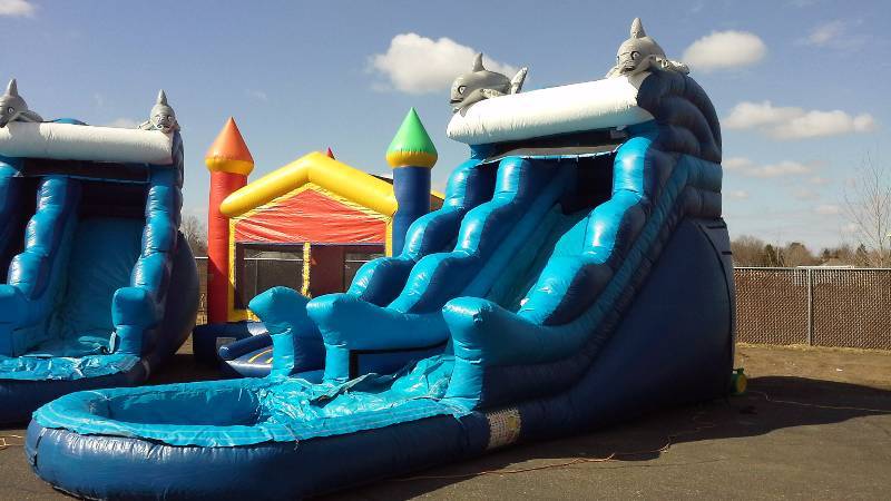 lot 2 image: Dolphin Water Slide with Pool