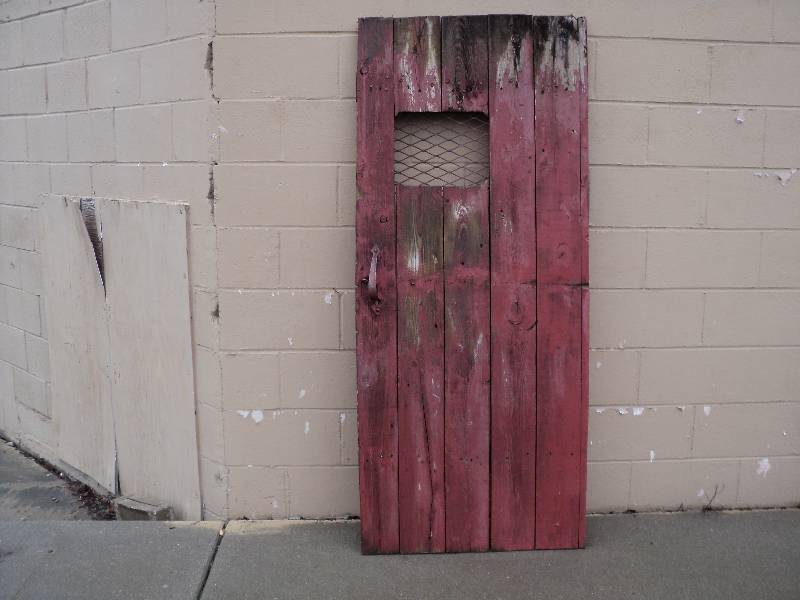 door, 1 in thick boards, 67 in high...