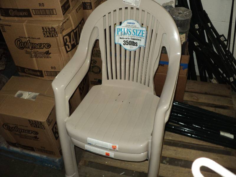 2 plus size plastic outdoor chairs...